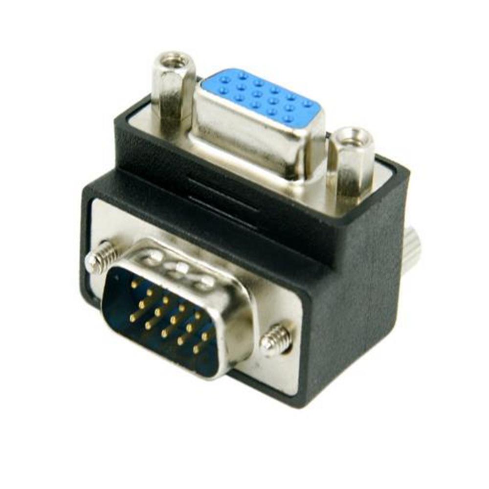 VGA SVGA male, 90 Degrees UP and Down, Left and Right, Female Expansion Adapter for Monitor and Projector Computer Host