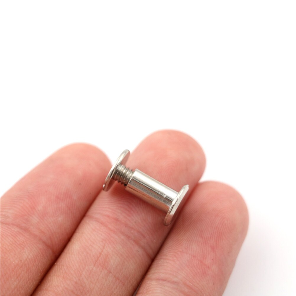 10PCS/lot Silver Nickel Plating Nickel Binding Chicago Screws Nail Rivets Photo Album Leather Craft 5x6mm
