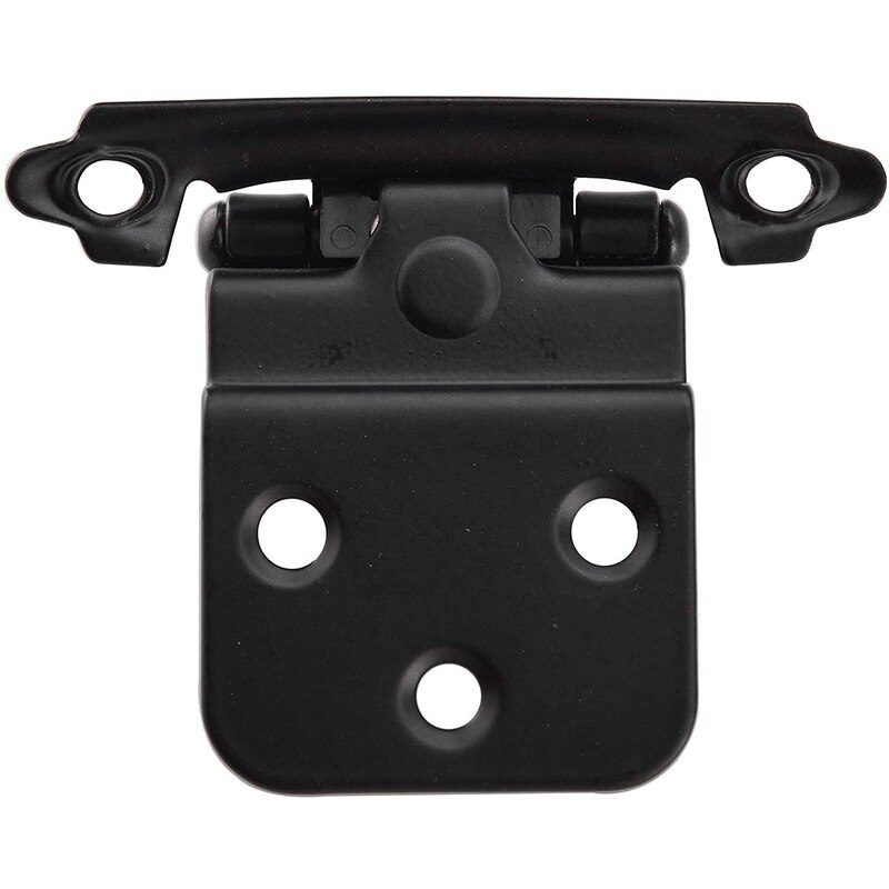 Face Mount Self Closing 3/8 inch Inset Black Cabinet Hinge Multi-Fold Overlay Cabinet Door Flush Hinges 16 Pack