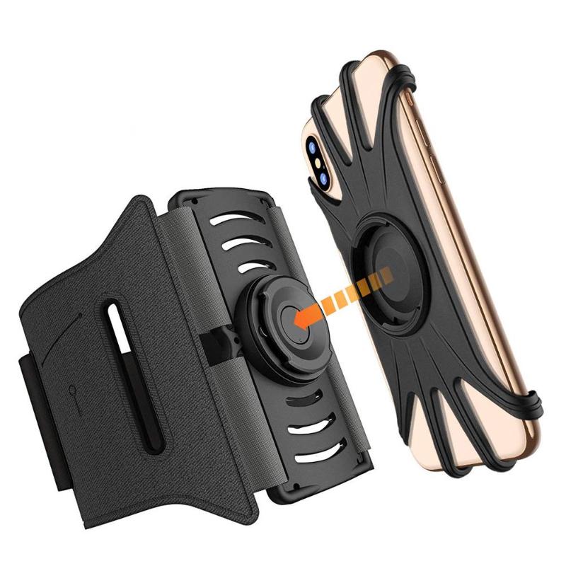 Sports Armband Phone Bracket Holder 360° Rotatable Detachable Running Wrist Stand for 4.0-6.5 Inch Phone