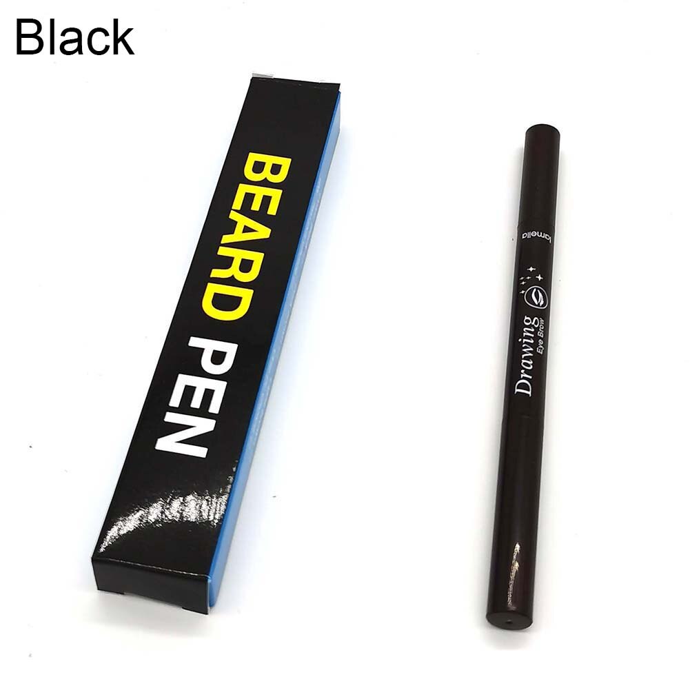 Baard Pen Mannen Kapper Potlood En Borstel Mannelijke Snor Reparatie Vorm Effectieve Verbeteren Gezichtshaar Waterdichte Proof Zweet Styling: Black