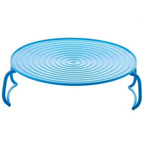 Multifunktionel mikroovn opvarmning lagdelt dampbakke dobbeltlags stativ skåle holder organisator tilbehør køkkenværktøj: Blå