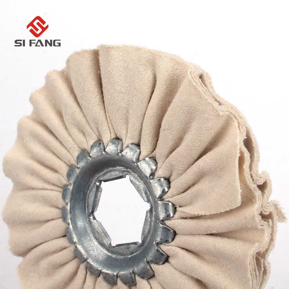 2Pcs 4" Cotton Airway Buffing Wheel Cloth Open Bias Polishing Buffs Wheel Discs Metal Polishing Wheel Abrasive Tools