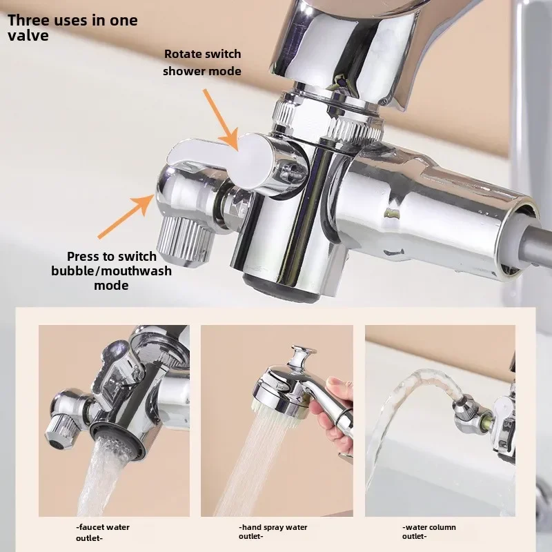 Faucet External Shower Set Bathroom Multi-function Massage Pressurized Copper Faucet Shower Toilet Basin Shampoo Accessories