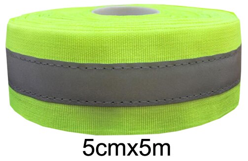 50mm width Fluorescent yellow/Fluorescent Orange Reflective Fabric Sew On safe clothing: yellow 5m