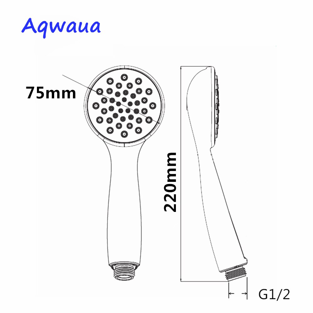 Aqwaua Hand Hold Shower Head Hand Shower Water Saving ABS Chrome Plated Shower Booster Power Shower Mixer