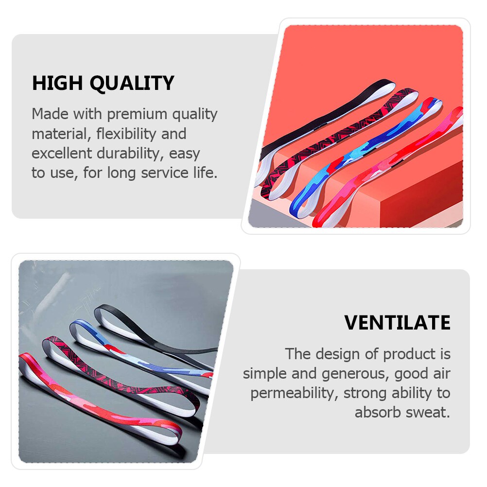 4 pieces anti-skid practical durable unisex yoga hair bands stretchy hairbands sports hairbands