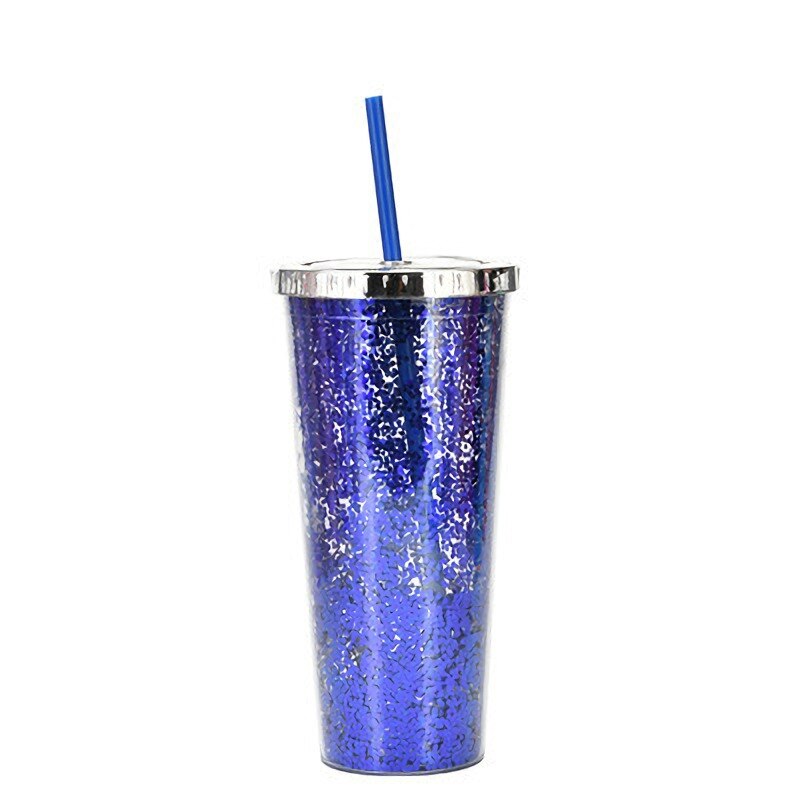 Color Sequins Tumblers Cup Straw Cold Cup with Lid Cups with Lids and Straws Mug Plastic Straight Cup Water Cups