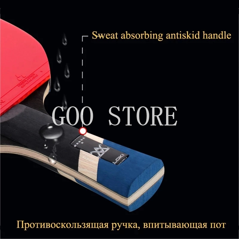 LOKI 6 Star Sticky Table Tennis Racket 7 ply Carbon Blade PingPong Bat Pimples in Ping Pong Paddle for Fast Attack