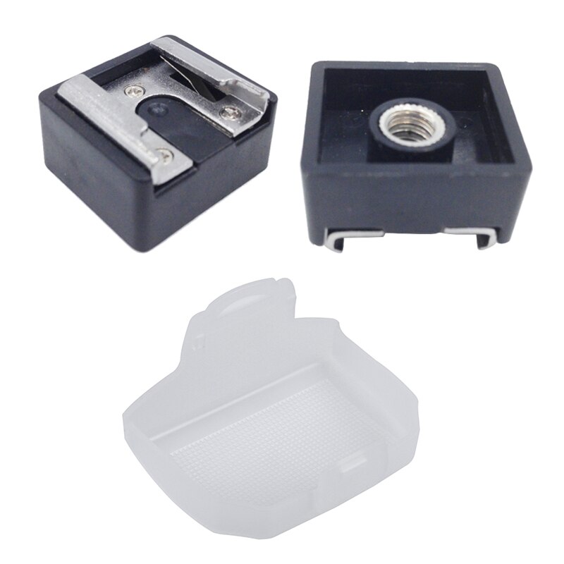 1X Flash Diffuser Bounce Cover Voor Yongnuo YN685 YN600EX-RT YN-660 Speedlight &amp; 2Pcs Flash Shoe Mount Adapter 1/4 Inch Th: Default Title