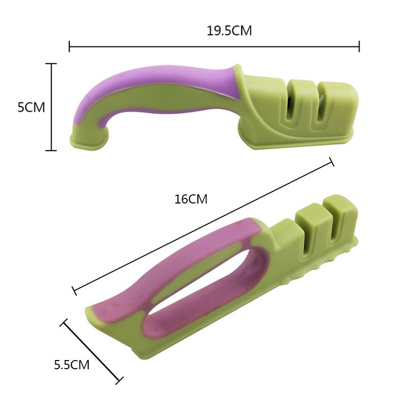 Non-slip Tungsten Knife Sharpener Kitchen Knife Sharpening Tool Knife Green/Purple 1pc