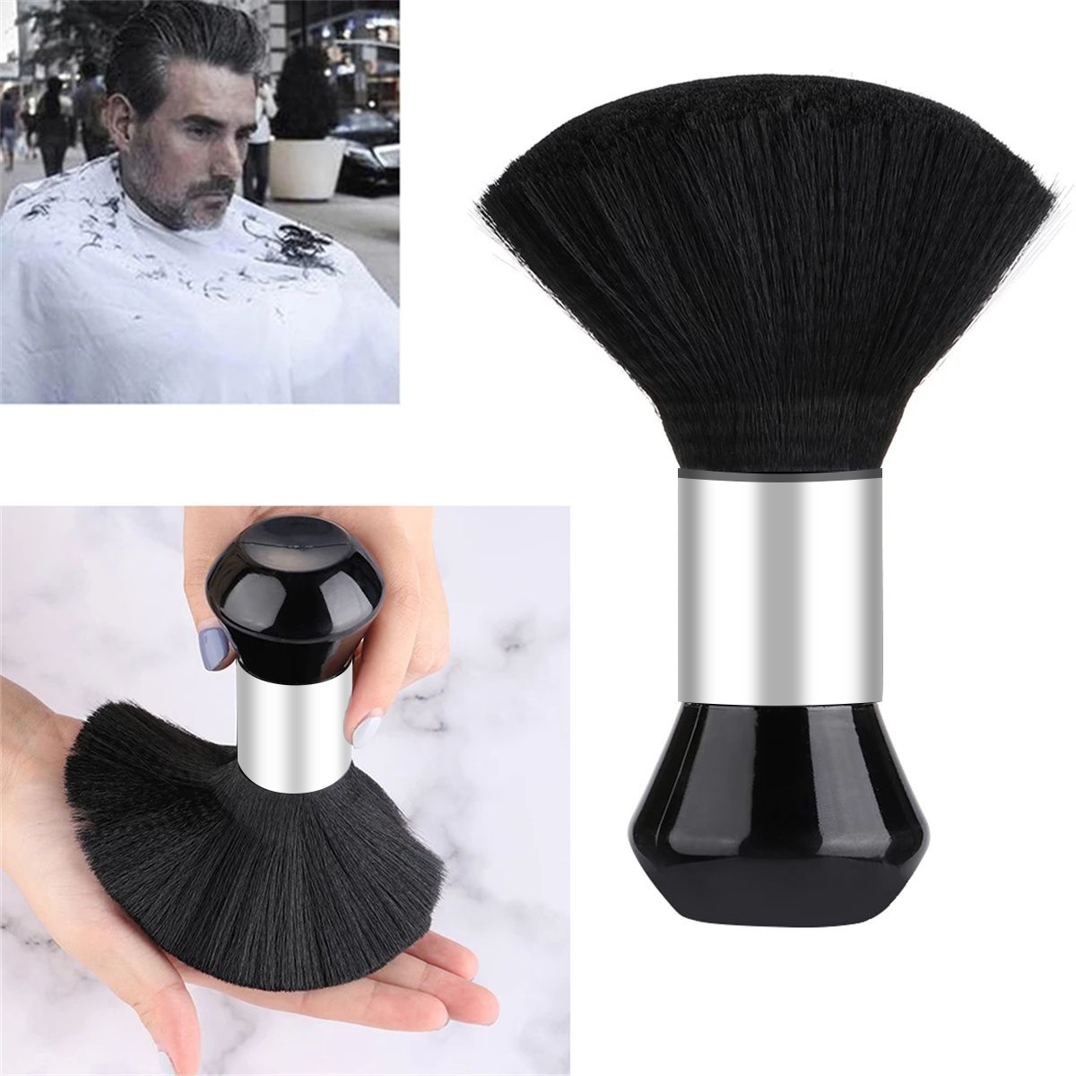 Zwarte Kappers Vegen Hals Haar Reiniging Stofdoek Haar Knippen Borstel voor Barbershop Haar Knippen Borstel Gereedschap Kapper Accessoires