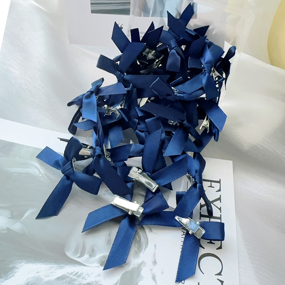4/6/8/10 Uds. Mini lazo de Color sólido dulce para niños con pinza para el pelo, cinta estilo Ballet para niñas, accesorios para el cabello trenzados al por mayor: M / Morado