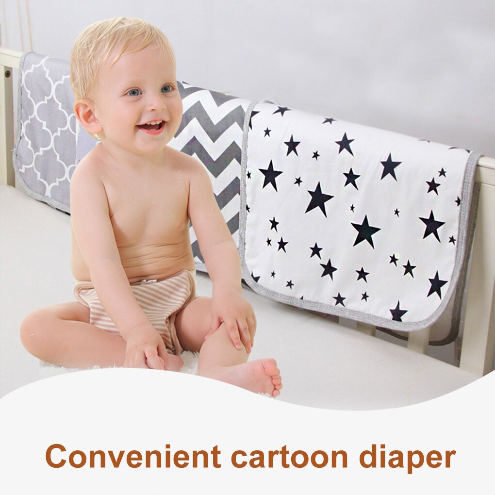 ¡Novedad de ! Colchón impermeable para bebé, colchoneta plegable lavable para bebés, colchoneta reutilizable para niños de algodón con dibujos animados, cojín de 50x70cm