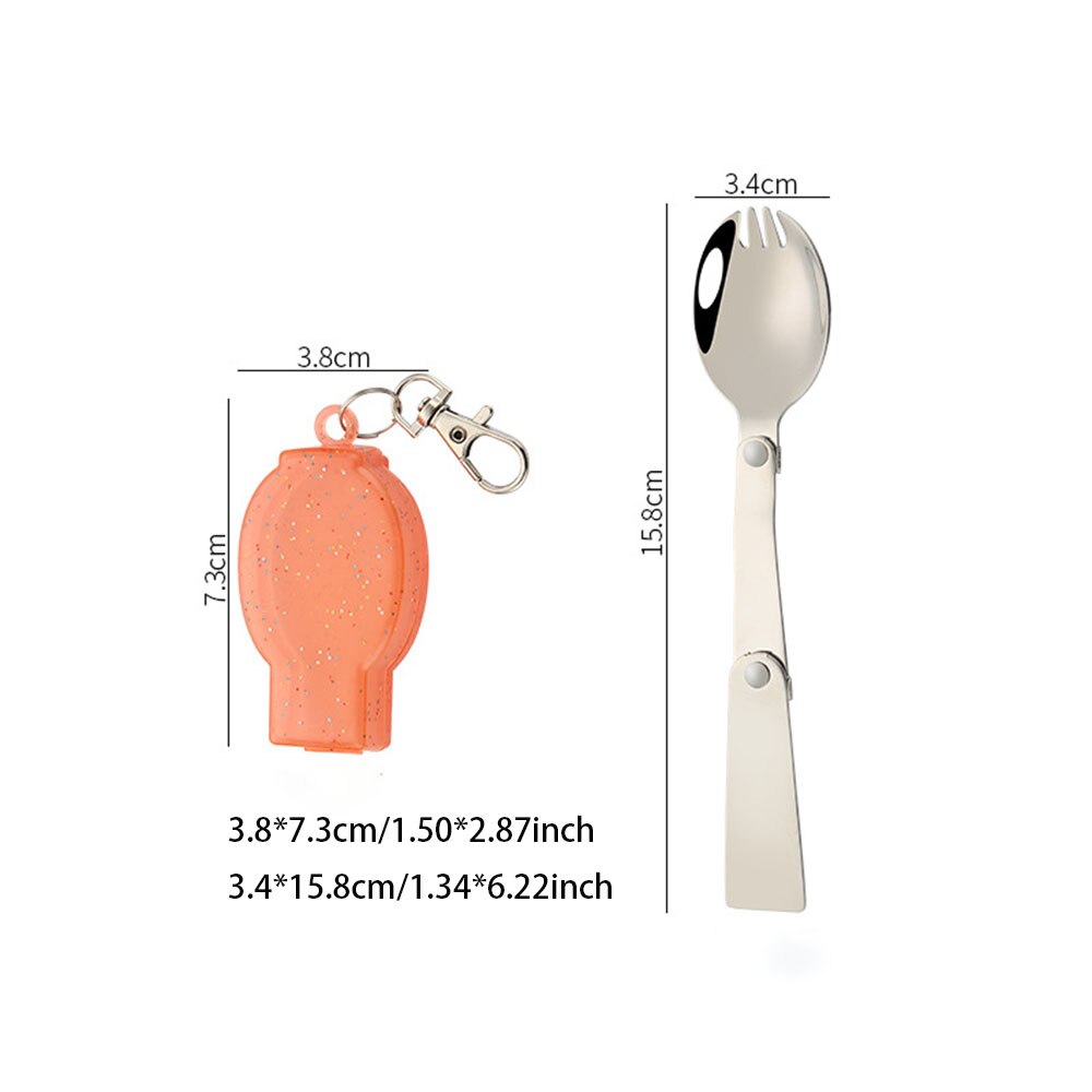 Camping Utensil Compact Stainless Pocket Spoon Fork Spork Foldable Camp Travel Party Picnic Cooking Folding Outdoor Tableware