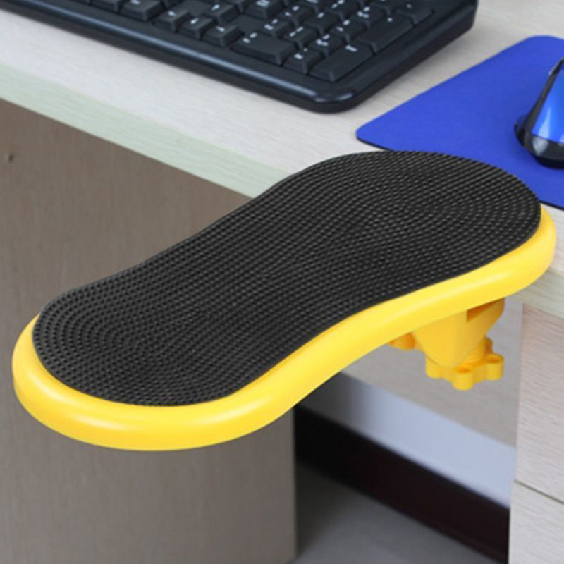 Repose-bras d'ordinateur pour bureau, Support de repose-poignet ergonomique réglable pour clavier, extension d'accoudoir, Support rotatif pour tapis de souris: MARRON