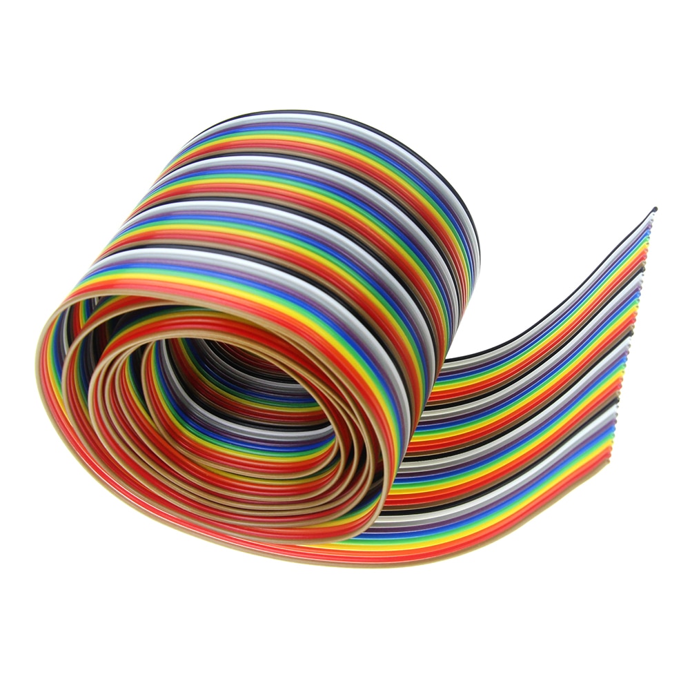40P 1,17mm Color Cable plano tipo cinta Arco Iris DuPont Cable 1M 2M 3M 5M 10M para el FC Dupont Cable de conexión paso conectar cables