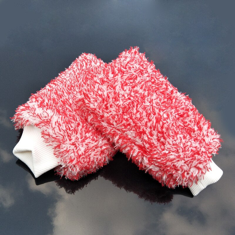 Guantes de lavado de coches de microfibra, guante de absorción suave, Ultra suave, fácil de secar, paño de lavado con detalle automático, limpieza de coche de alta densidad
