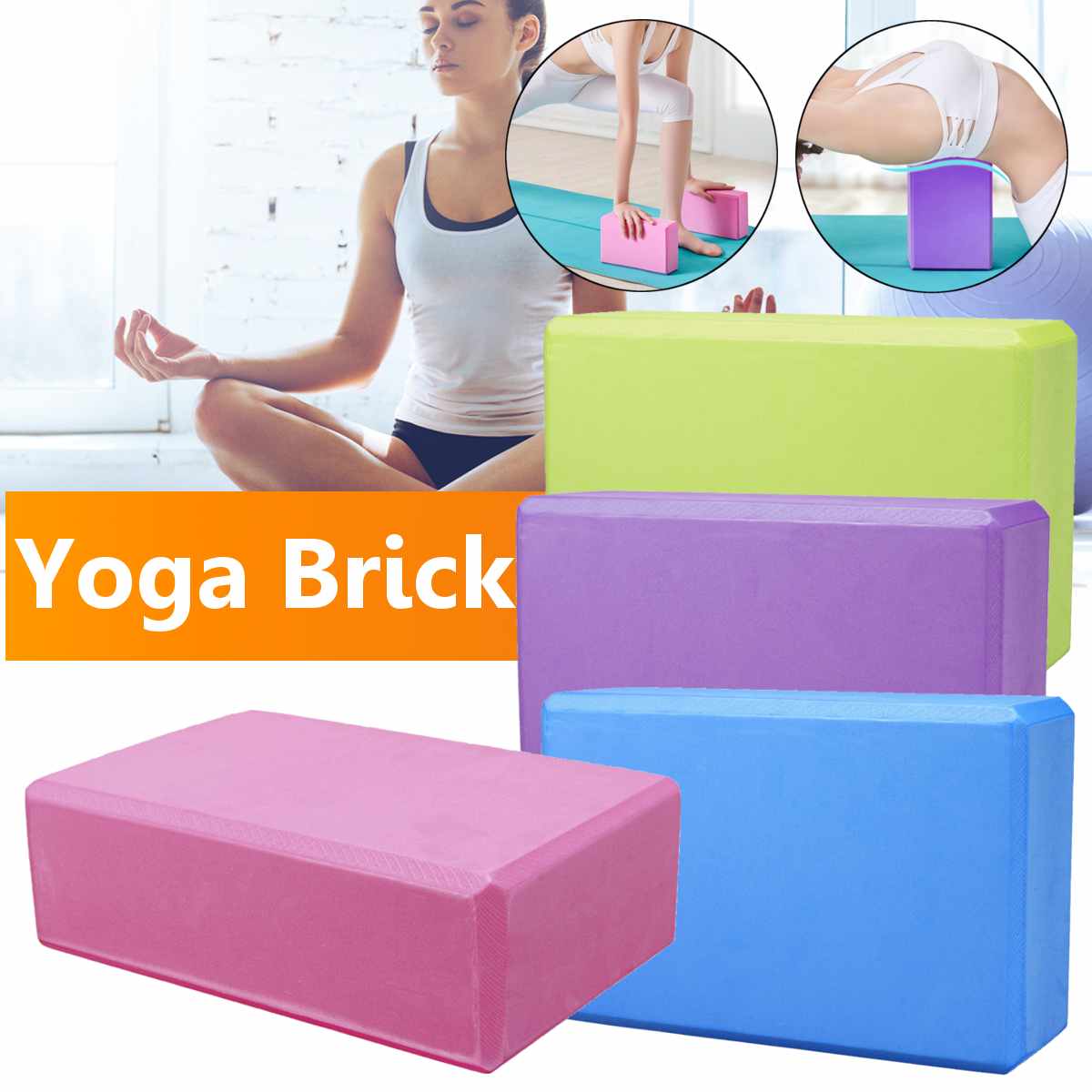 Eva gym yoga blok schuimblok oefening fitness kussen kussen stretchen lichaamsvorming gezondheid training yoga props