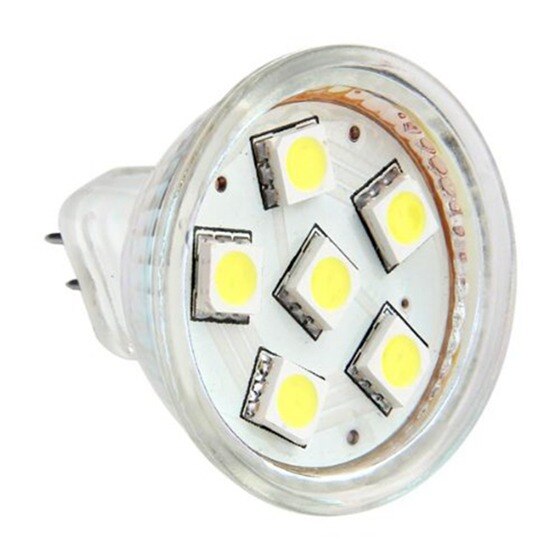 GU4 MR11 Dc 12V 6 Smd 5050 Led Lamp 6000K-Wit: Default Title