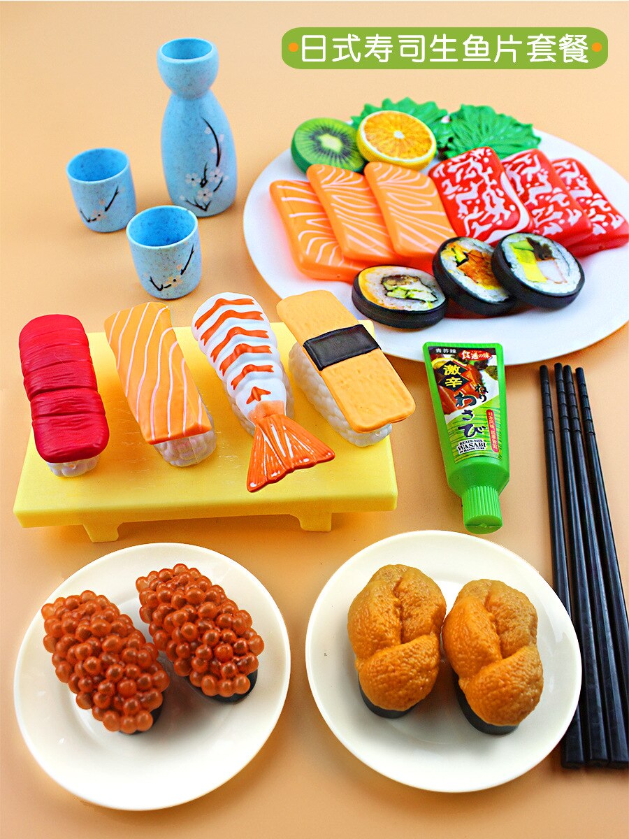 Kinderen Spelen Huis Model Voedsel Steamer Gestoomde Gevuld Broodje Snack Hamburg Westerse Voedsel Sushi Maaltijd Keuken Meisje Speelgoed Set: Japanese Style Sushi 31 Pieces A01