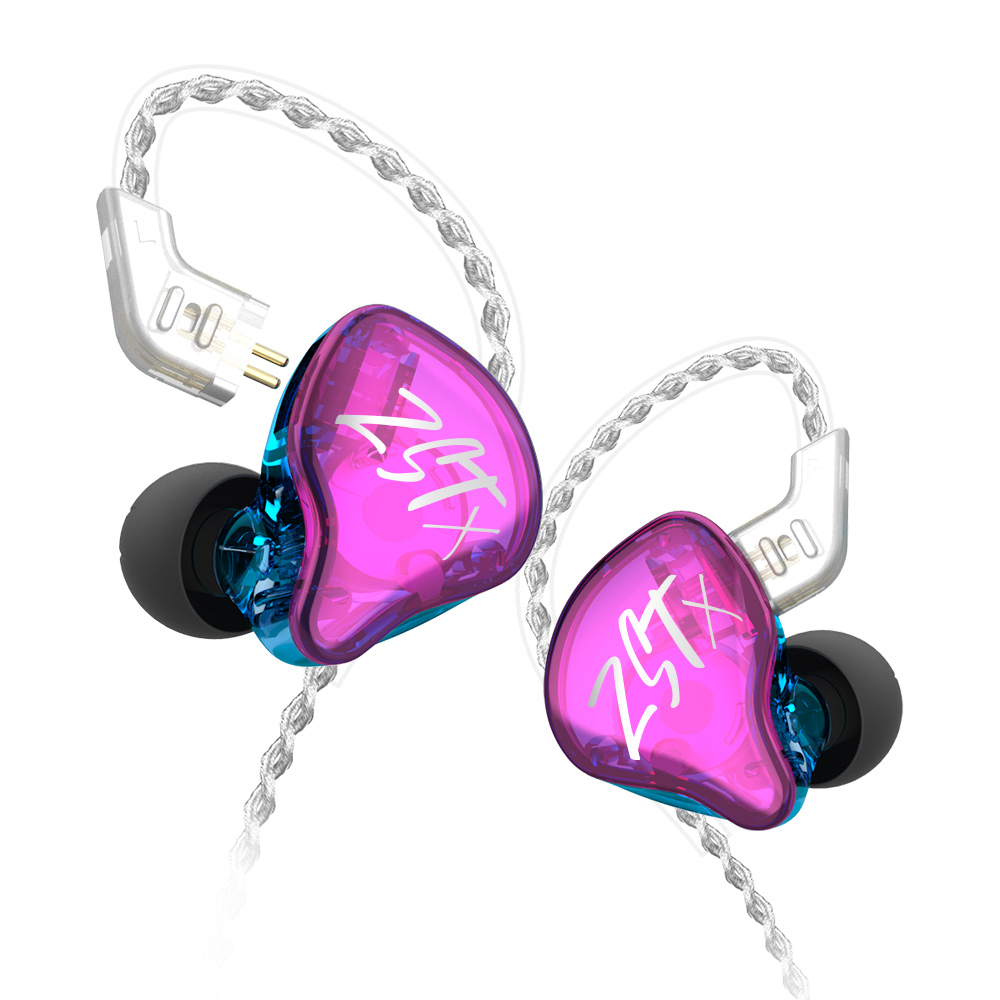 KZ ZSTX In-Ear Monitors - Hybride HIFI Bas Oordopjes met Zilverkleurige Kabel & Microfoon