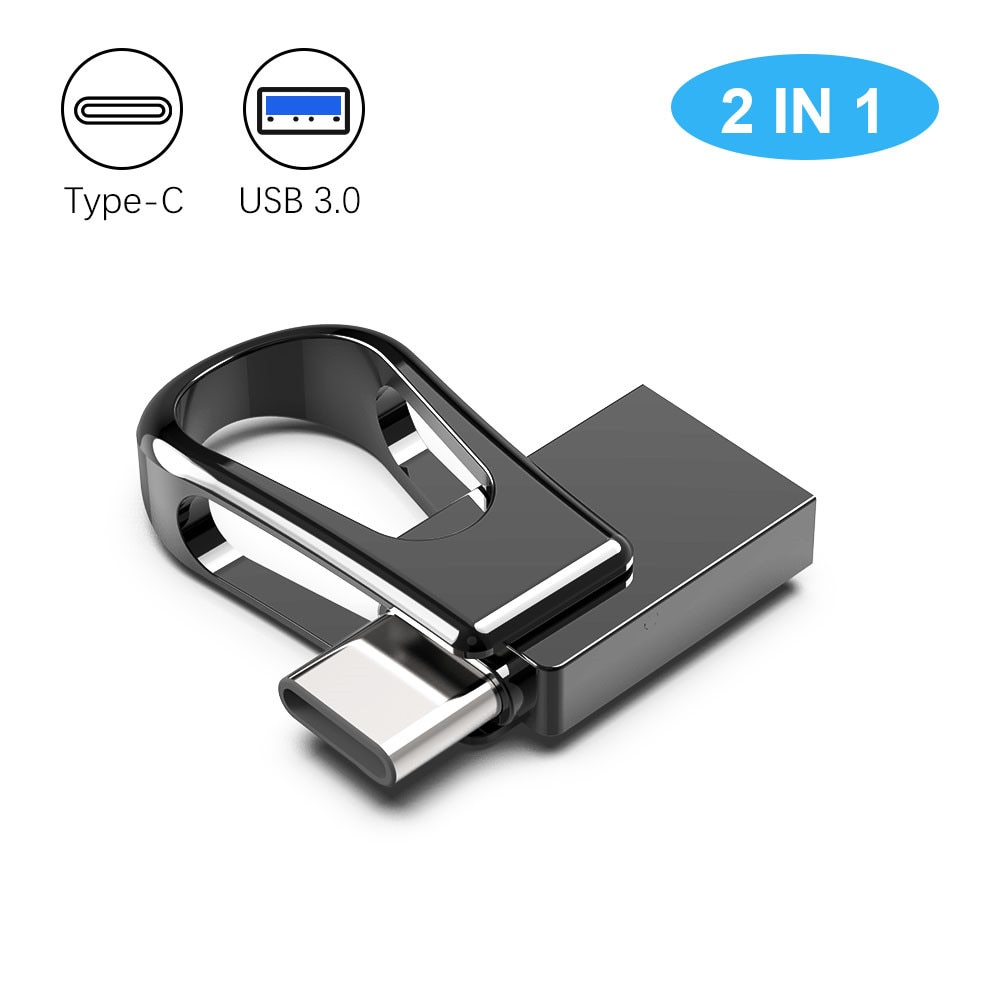 Mini clé USB 3.0 étanche OTG type-c, support à mémoire de 32GB 64GB 128GB, pour téléphone Android