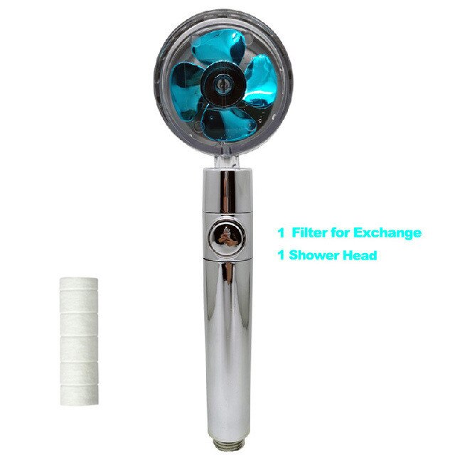 Fun Showerhead Propeller Driven Handheld High Pressure Water Saving Premium Turbocharged for Bathroom Showe Head: g