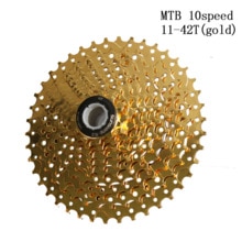 SUNSHINE-SZ 11-42T 10Speed Cassette 10 s Gold Freewheel MTB Mountain Bike Bicycle Steel Golden Sprockets for parts System