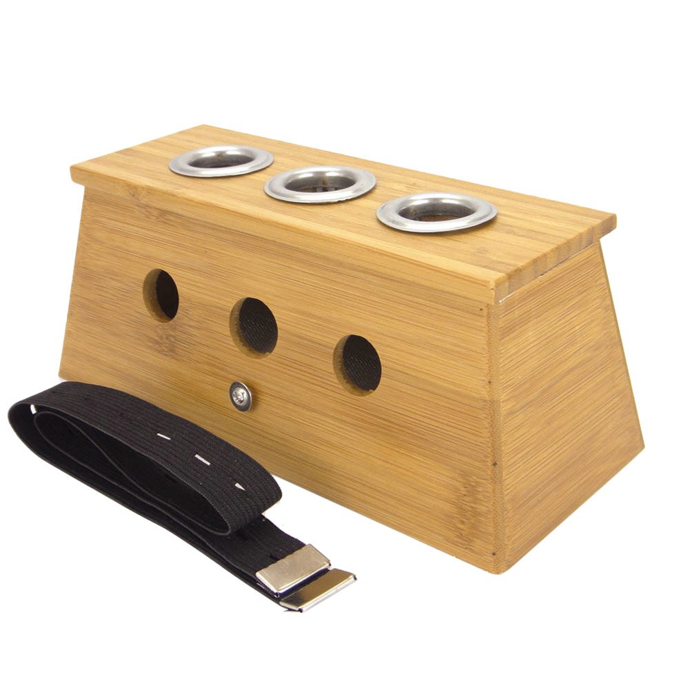 Moxibustion Bamboo Wood Box Roll Stick Holder Case Acupoint Massage Device Tool SN: Three holes
