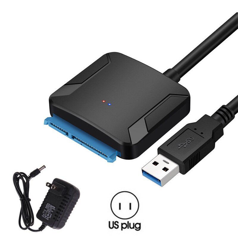 2.5/3.5 Inch USB 3.0 To SATA Convert Cable 22pin SataIII To USB3.0 Adapters For HDD SSD Fast: with US Plug