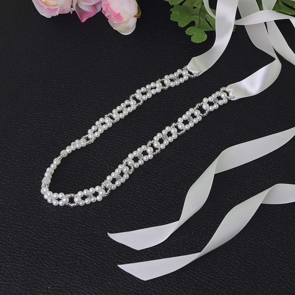 Trixy s246 pérolas faixas cinto de casamento cristal nupcial faixa marfim pérolas miçangas cinto nupcial faixa vestidos de casamento acessórios: off white