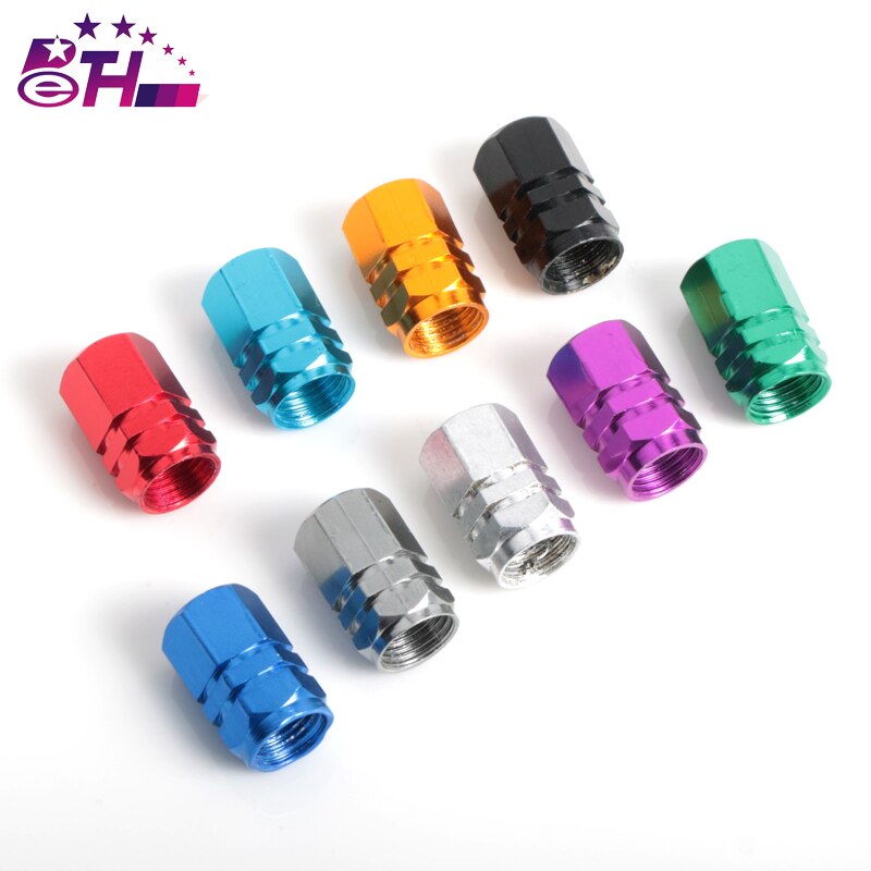2 stuks universele aluminium fietsbandventieldoppen, fiets- en motorventieldop, autowieldop, rond, 10 kleuren