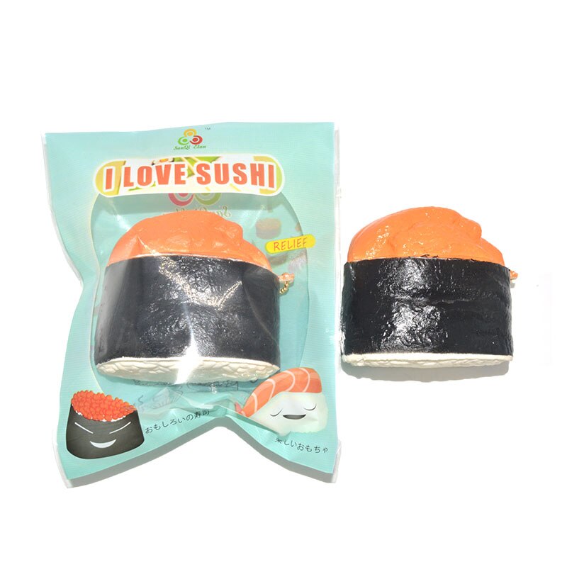 8 CM Zee-egel Squishy Yummy Sushi Collectibles Zachte Speelgoed Brood Ballchain Mooie Verpakking