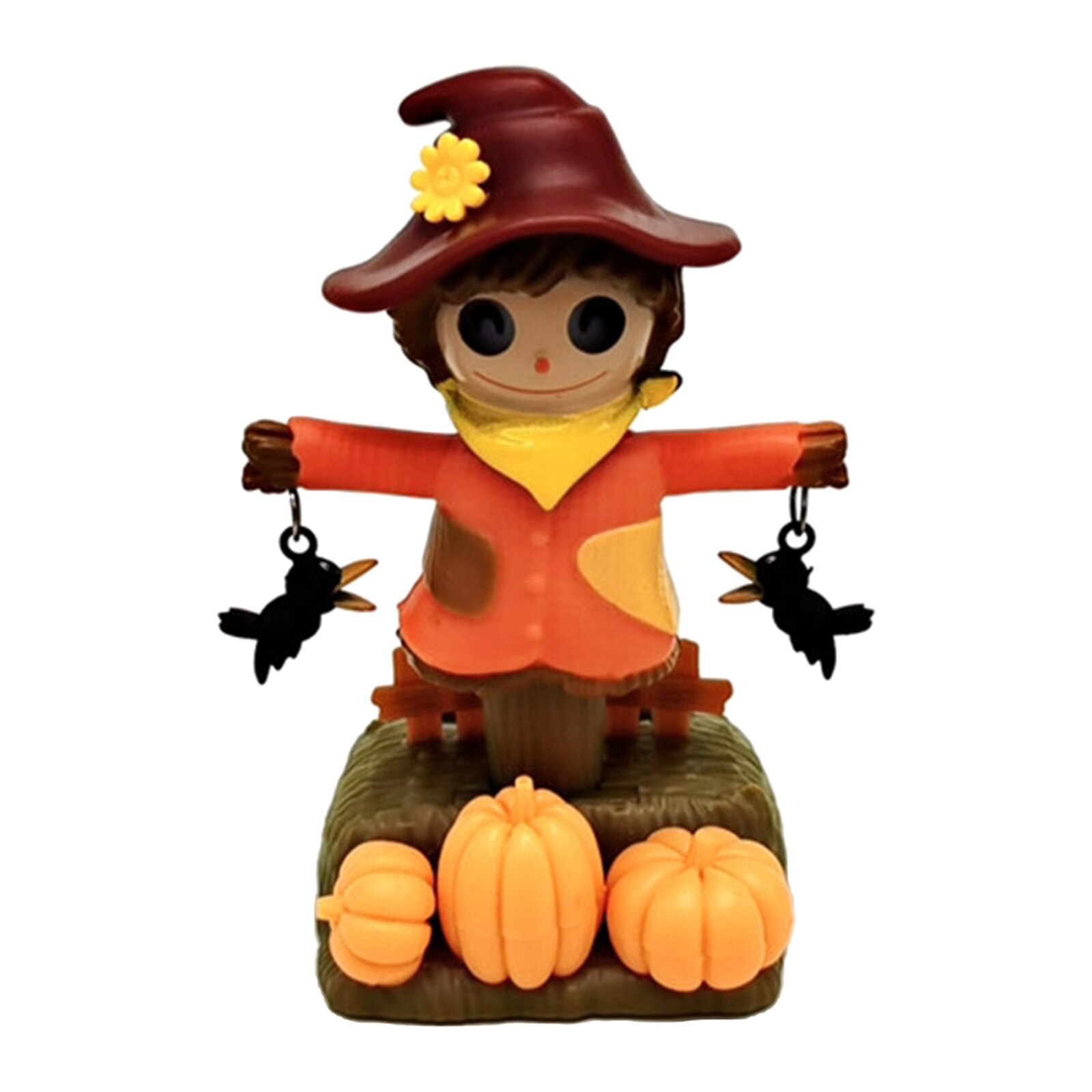 1pc Cute Solar Power Dancing Girl Boy Swing Figure Toy Office Car Decor: Scarecrow girl