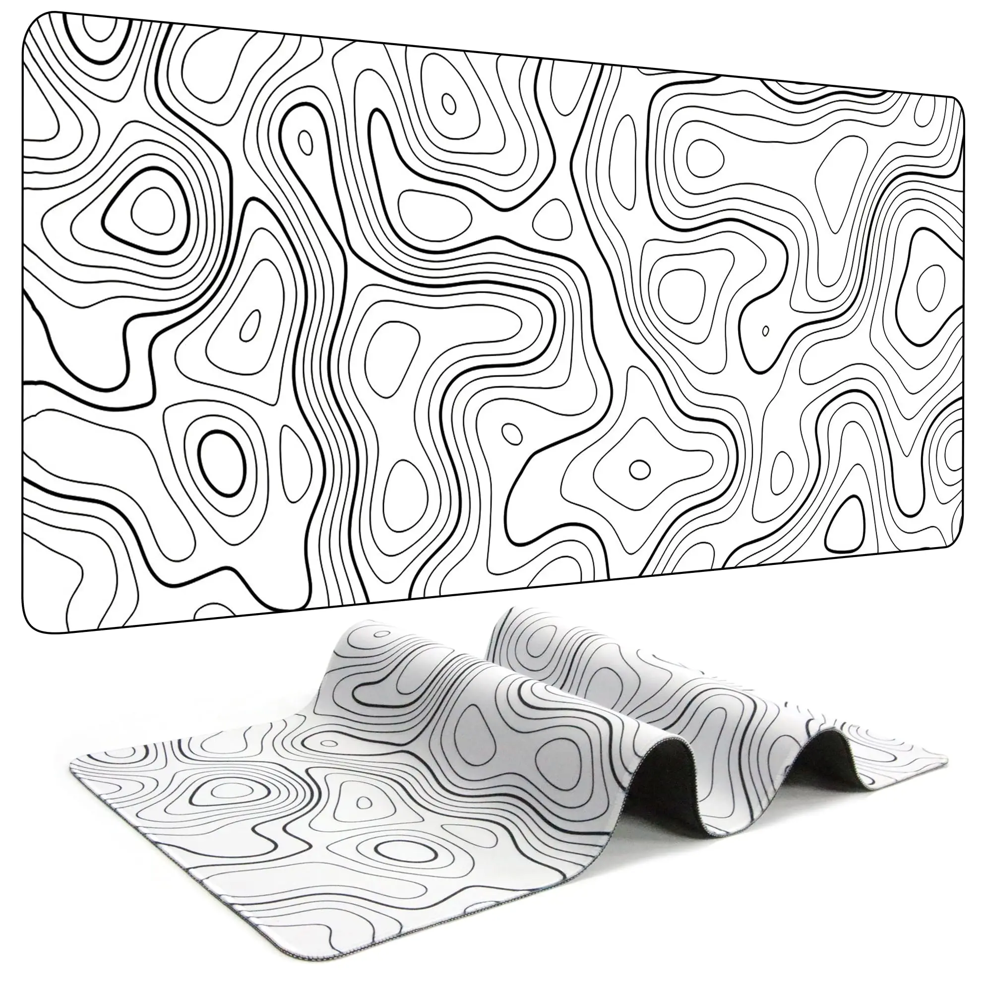 Topographic Contour Gaming Large Mouse Pad for Desk Keyboard and Desk Mat Computer Protector Mat Office Desk Accessories