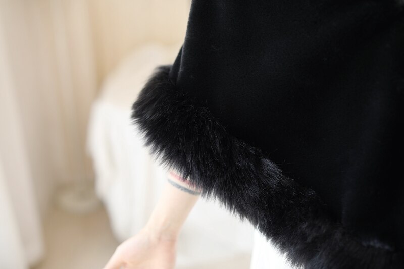 Black Formal Party Evening Jackets Wraps Faux Fur Wedding Capes Winter Women Bolero Wrap Winter Shawls In Stock