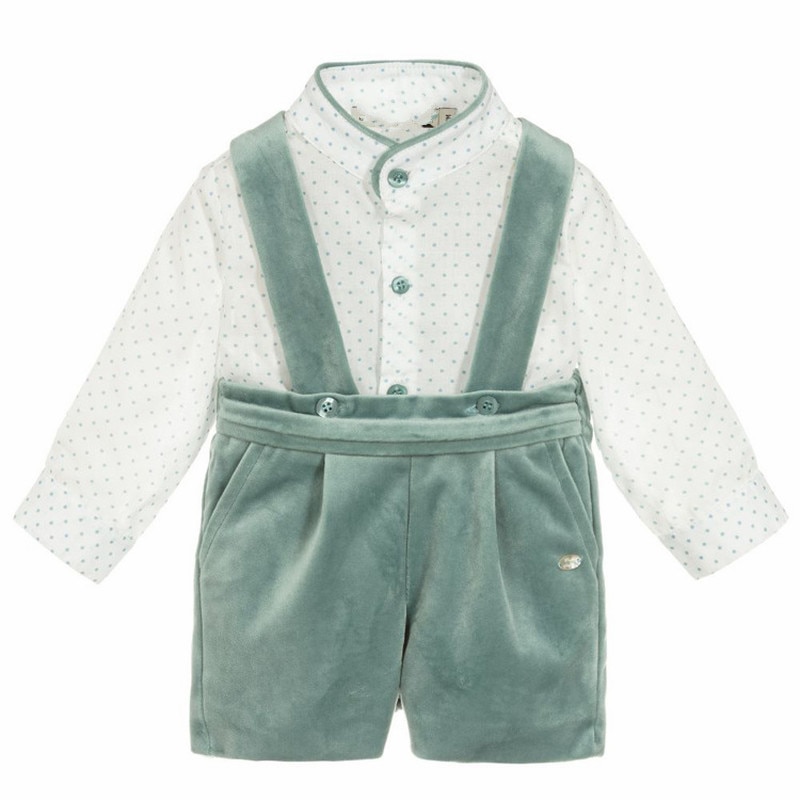 Børn boutqiue tøj sæt pige langærmet fløjl spansk tøj hatte dreng hvid skjorte strop bukser børn baby fødselsdag outfit