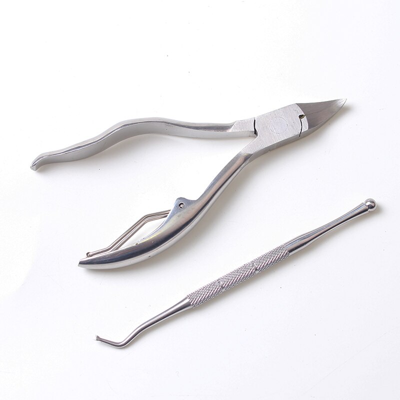 2Pcs Nagel Korrektur Lifter Set Nagel Clipper Häutchen Scissor mit Eingewachsenen Zehennagel Reiniger Kappe Häutchen Nipper Pediküre Werkzeug