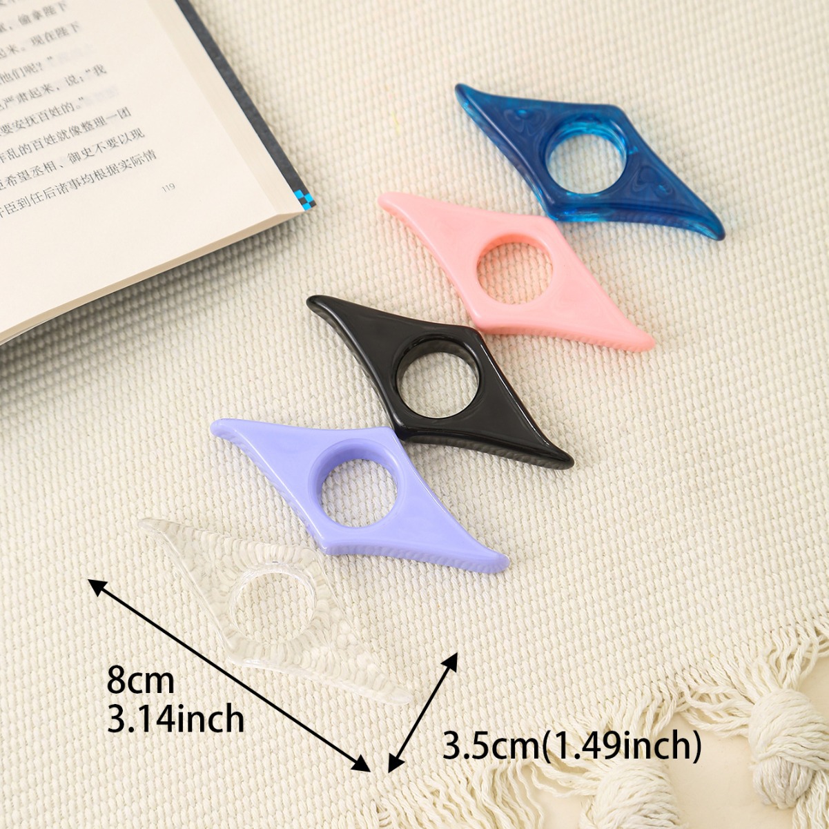 Acrylic Thumb Press Bookmarks for Reading Portable Thumb Book Support Book Expander School Supply Reading Aid Book Page Holder