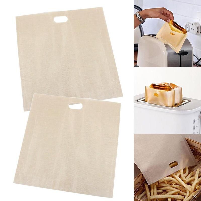1PC Reusable Toaster Bag Non Stick Sandwich Bags Grilled Heating Fiberglass Coated Tools Made Cheese Microwave Pastry Toast T4E2