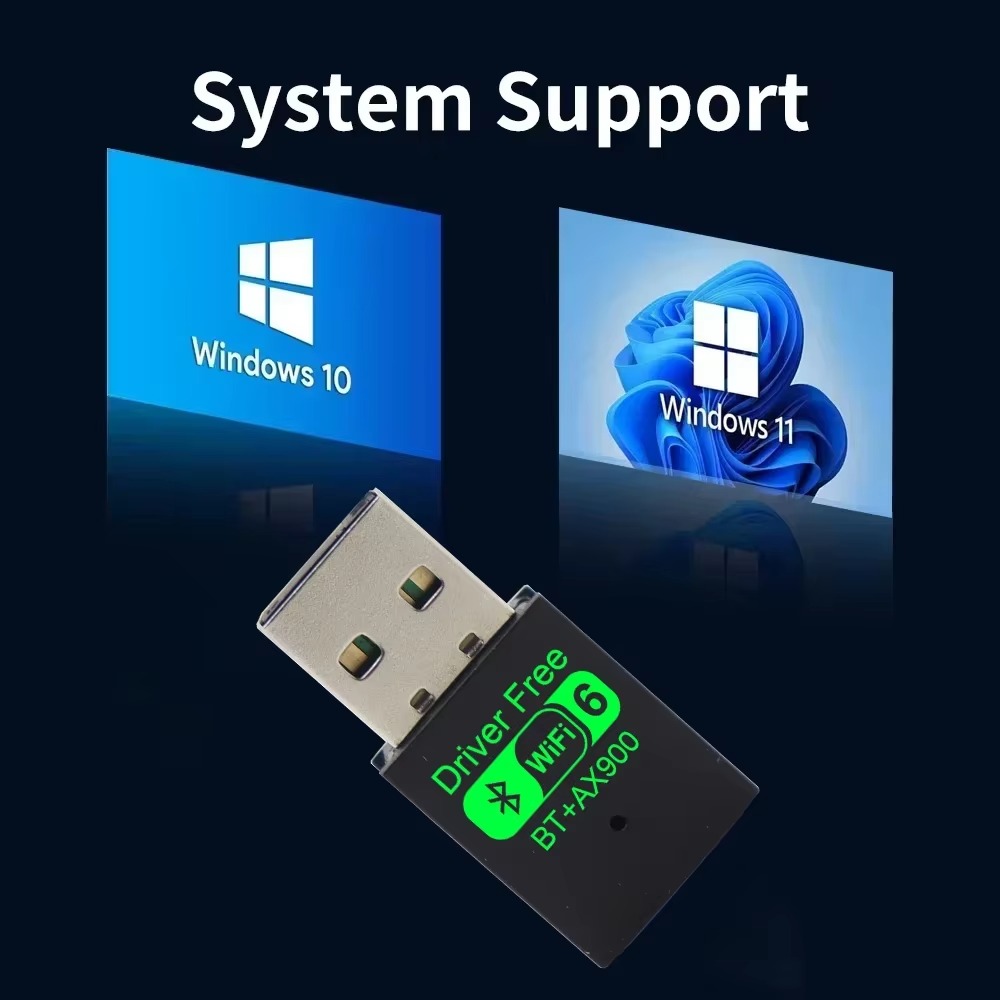 AX900 Wifi 6 Mini USB Dongle Scheda di rete BT 5.4 Ricevitore Dongle per Win 10/11 PC Dual Band 2.4G/5Ghz