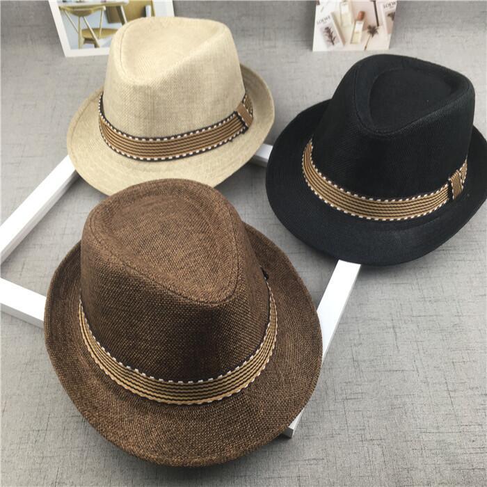 Stråhætte babyhatte børn jazz kasket spandhat solhætte sommerhat til piger drenge panama hat fotografering rekvisitter 50-54
