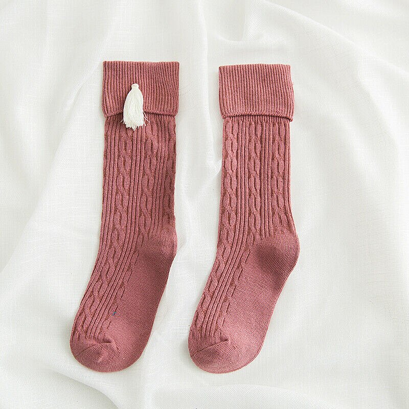 Baby Peuter Meisjes Katoen Knie Hoge Sokken Panty Been Warmer Kousen Voor 1-8Y Modieuze Lange Sokken: Rood / 6m