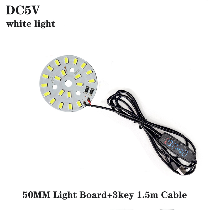 1 ST LED Chips DC5V Dimbare Lichtkaart 5730SMD Enkele/Drie Kleur LED lichtbron 10 W/12 W Met USB Dimmer Controller 1.5 m lijn: Blauw