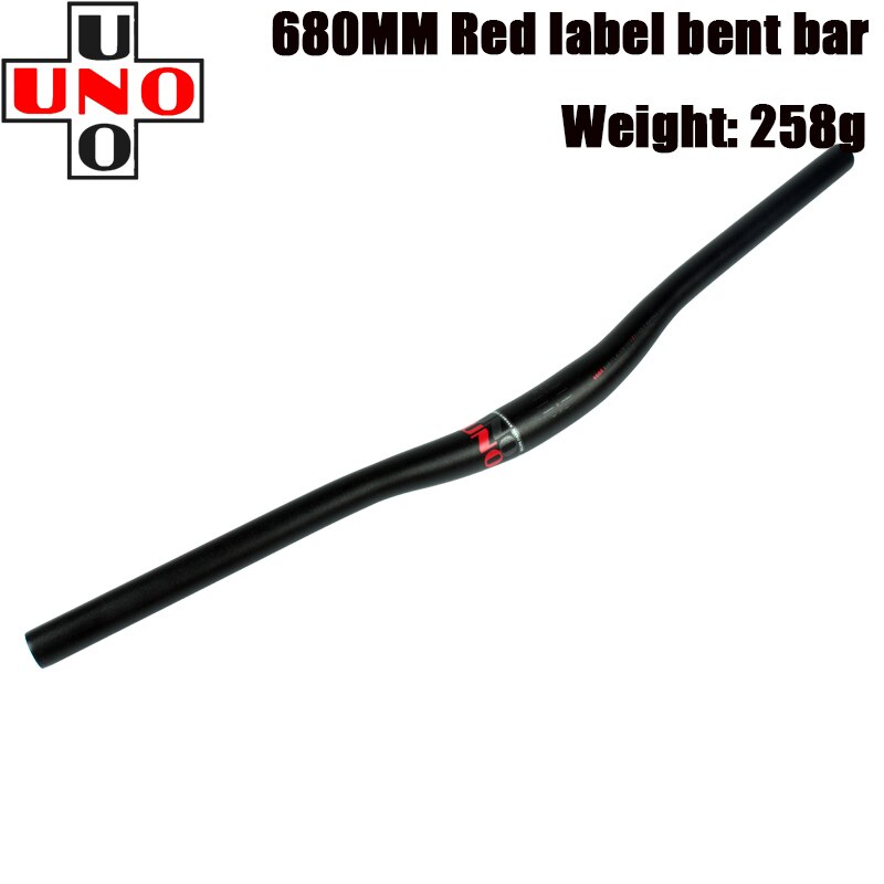 UNO-Manillar de bicicleta de montaña, 31,8 MM, 620/640/680/720/740/760mm, piezas de manillar plano: bent bar680MM red