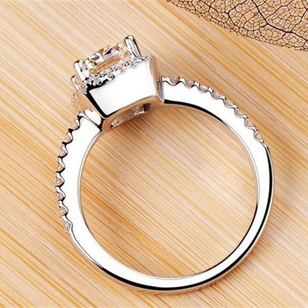 elegante Weiße Oval Zirkonia Ring CZ Hochzeit Schmuck Gefüllt Engagement Versprechen Ringe für Frauen Anillos Mujer