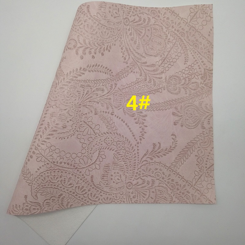 Tissu à paillettes roses, Faux daim léopard, feuilles de cuir synthétiques, tissu velours pour nœud A4 21x29CM scintillant Ming XM799