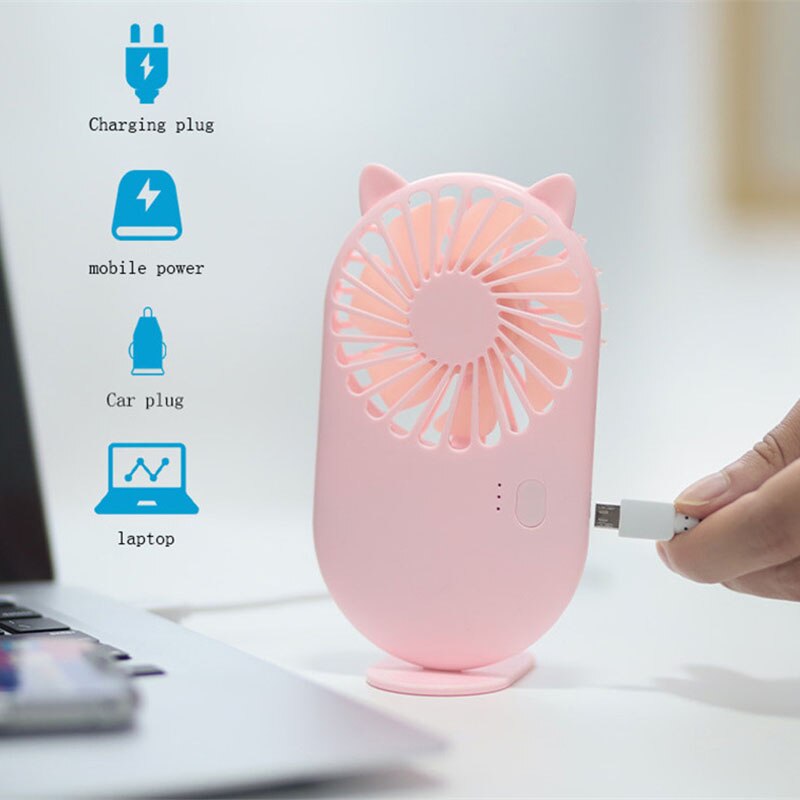 Usb-gränssnitt mini elektrisk bärbar hålla små fläktar originalitet leksaker student utomhus bärbar liten elektrisk elektrisk fläkt