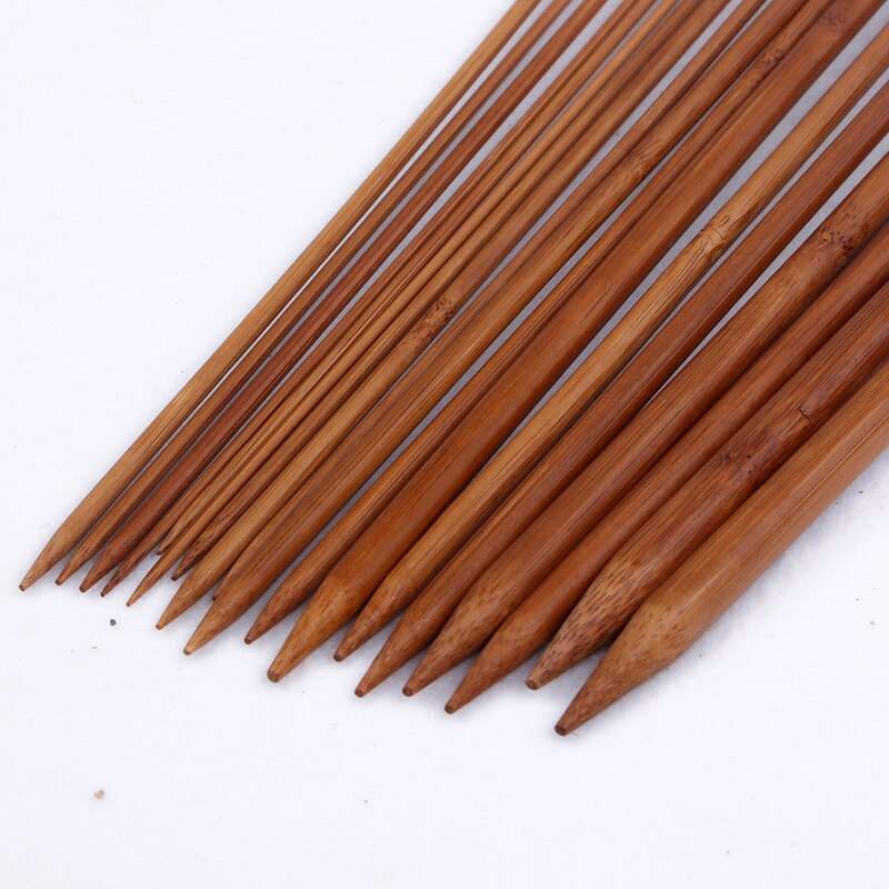 36PCs/Set 2-10mm Bamboo Handle Crochet Hooks Knit Weave Yarn DIY Craft Single Pointed Knitting Needle Accesories 25/35cm long